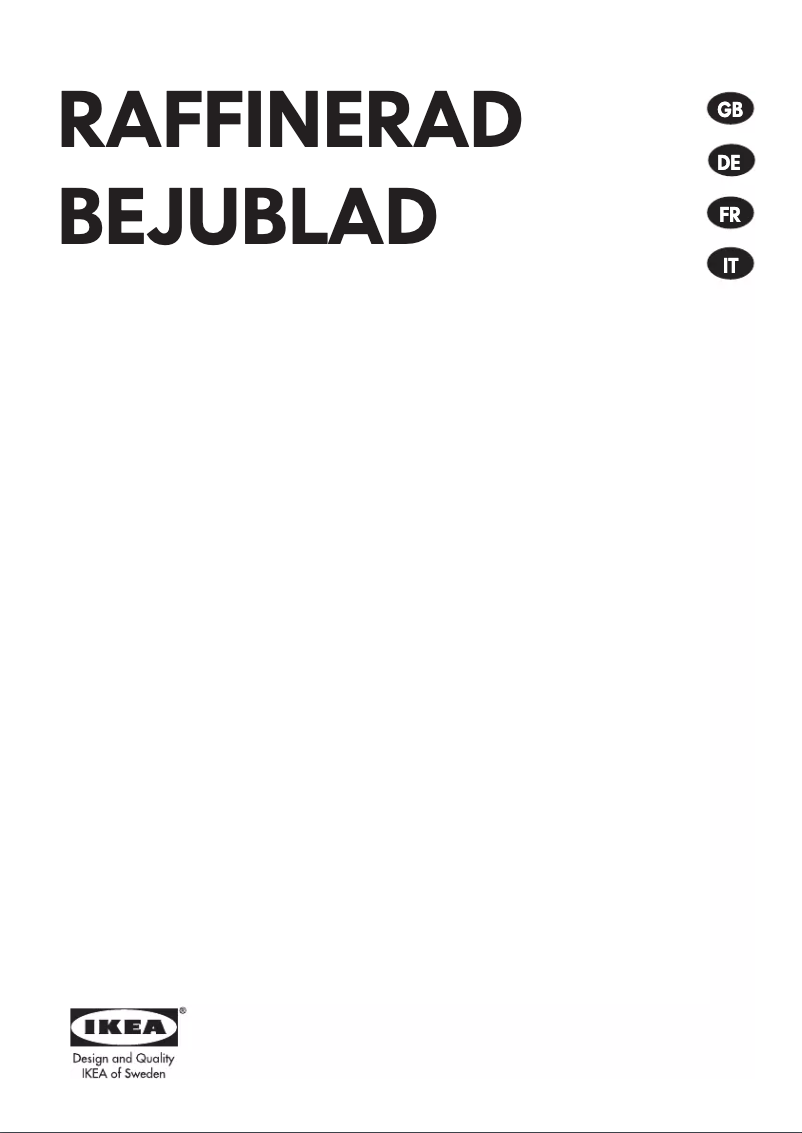 Page 1 de la notice Manuel utilisateur Ikea RAFFINERAD 903.009.52