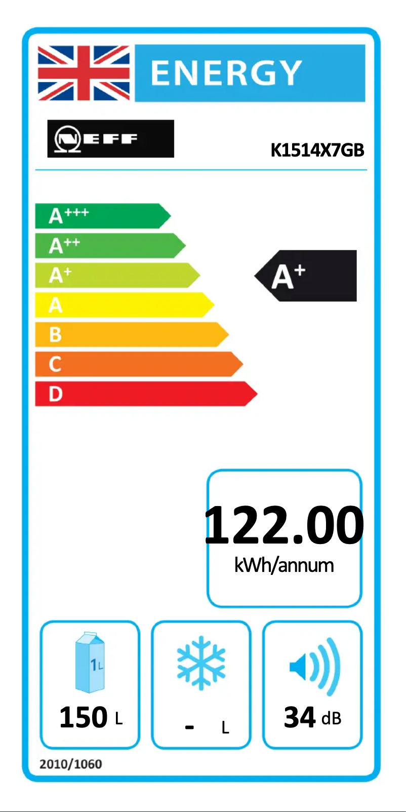 Page n°1 - Label énergétique Neff K1514X7GB