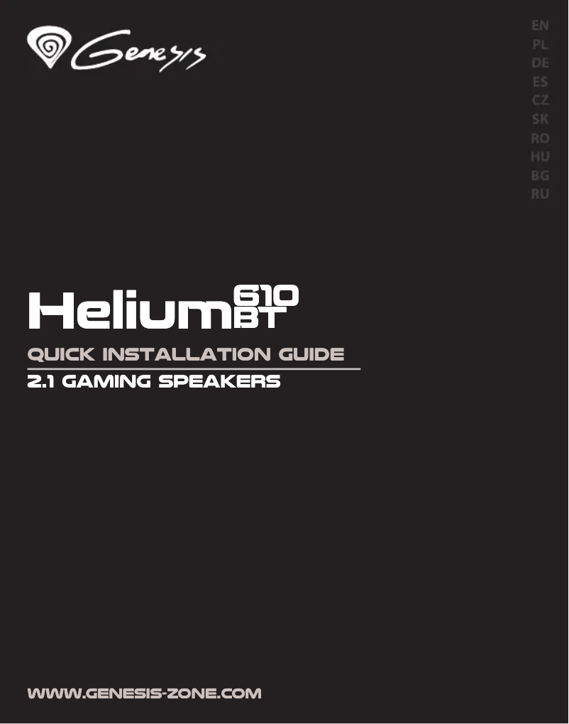 Image de la première page du manuel de l'appareil Helium 610BT