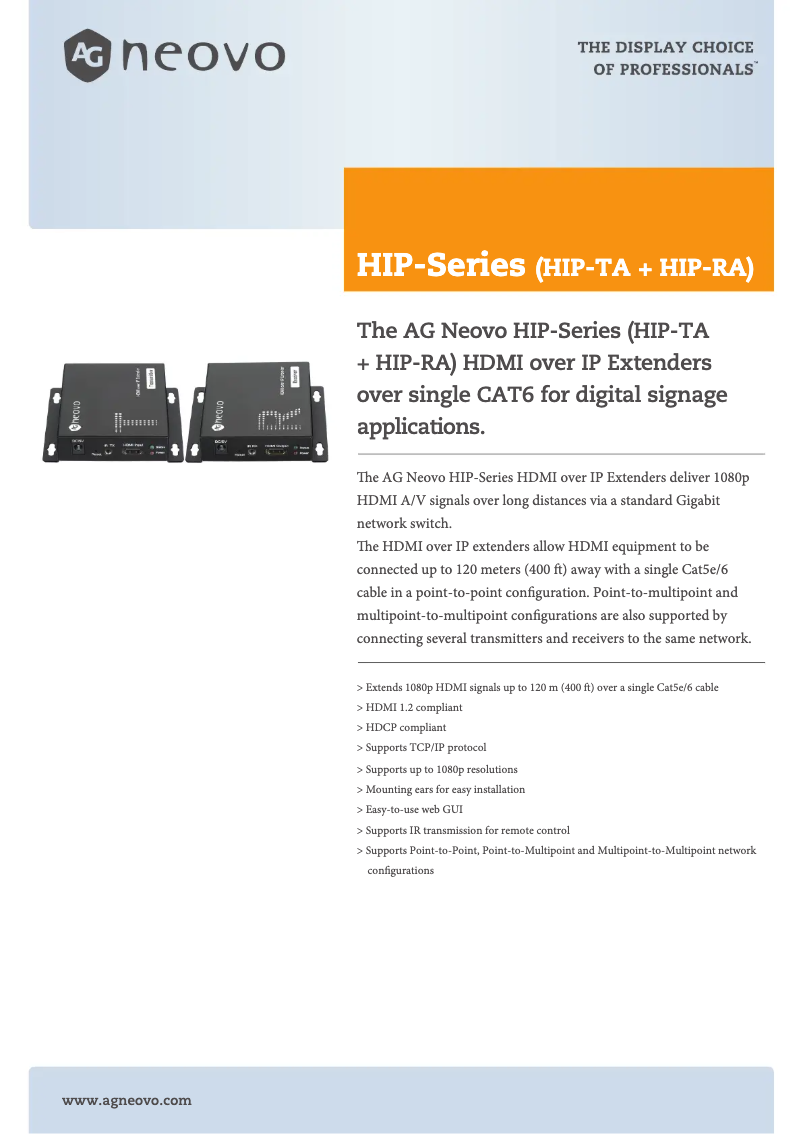 Image de la première page du manuel de l'appareil HIP-TA