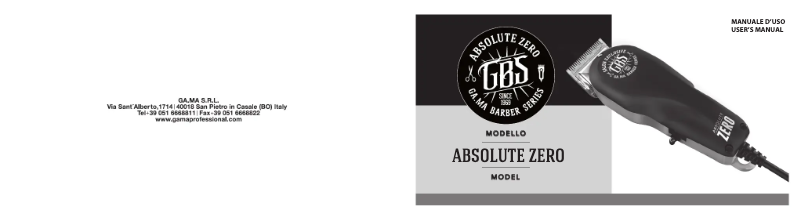 Page 1 de la notice Manuel utilisateur GA.MA GBS Absolute Zero