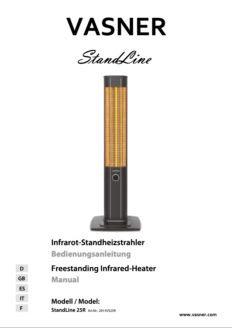 Page 1 de la notice Manuel utilisateur VASNER StandLine 25R