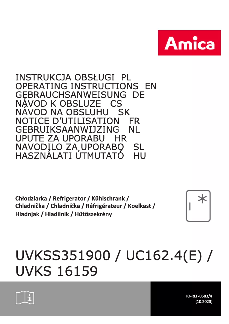 Página 1 del manual Etiqueta energética Amica UC162.4