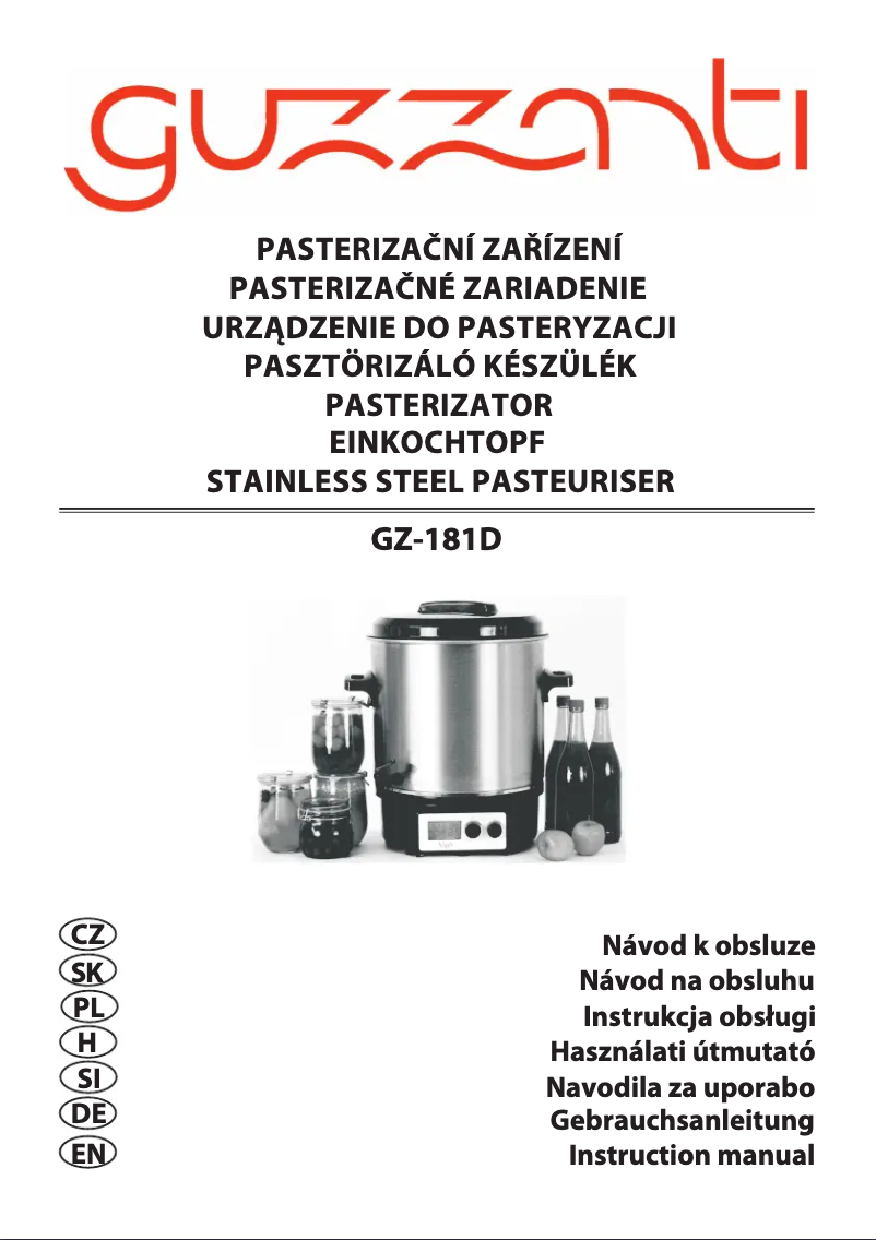 Image de la première page du manuel de l'appareil GZ-181D