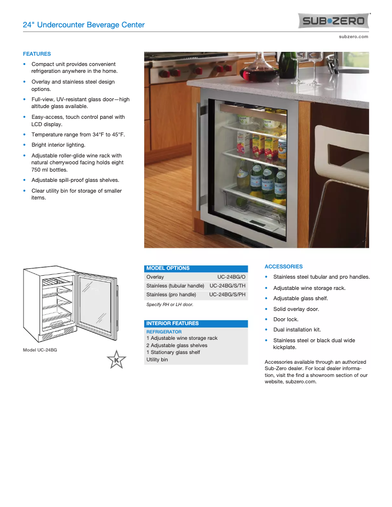 Page n°1 - Manuel utilisateur Sub-Zero UC-24BG