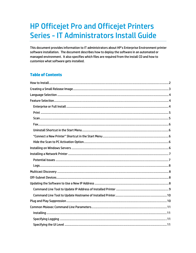 Image de la première page du manuel de l'appareil Officejet Pro 251dw