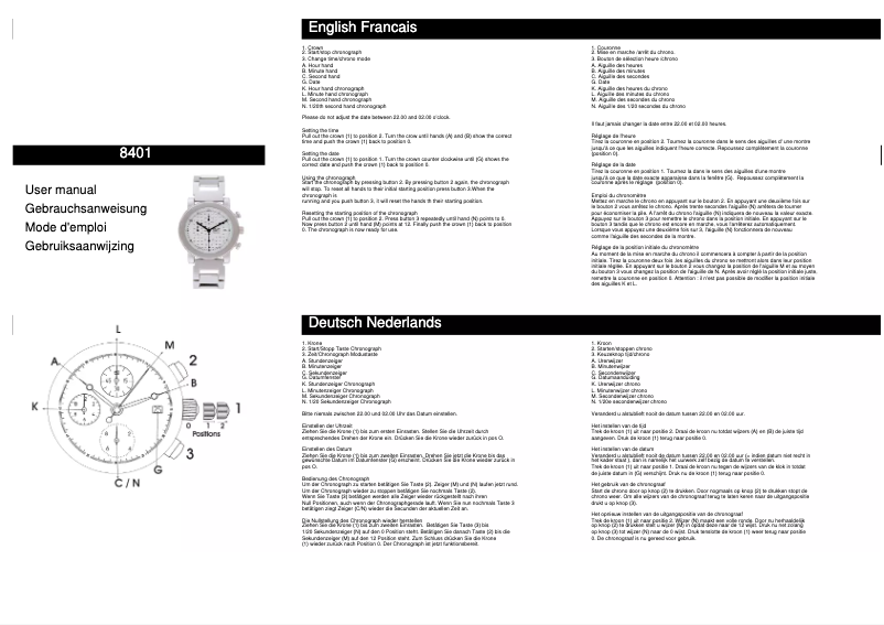 Page n°1 - Manuel utilisateur Davis 8401