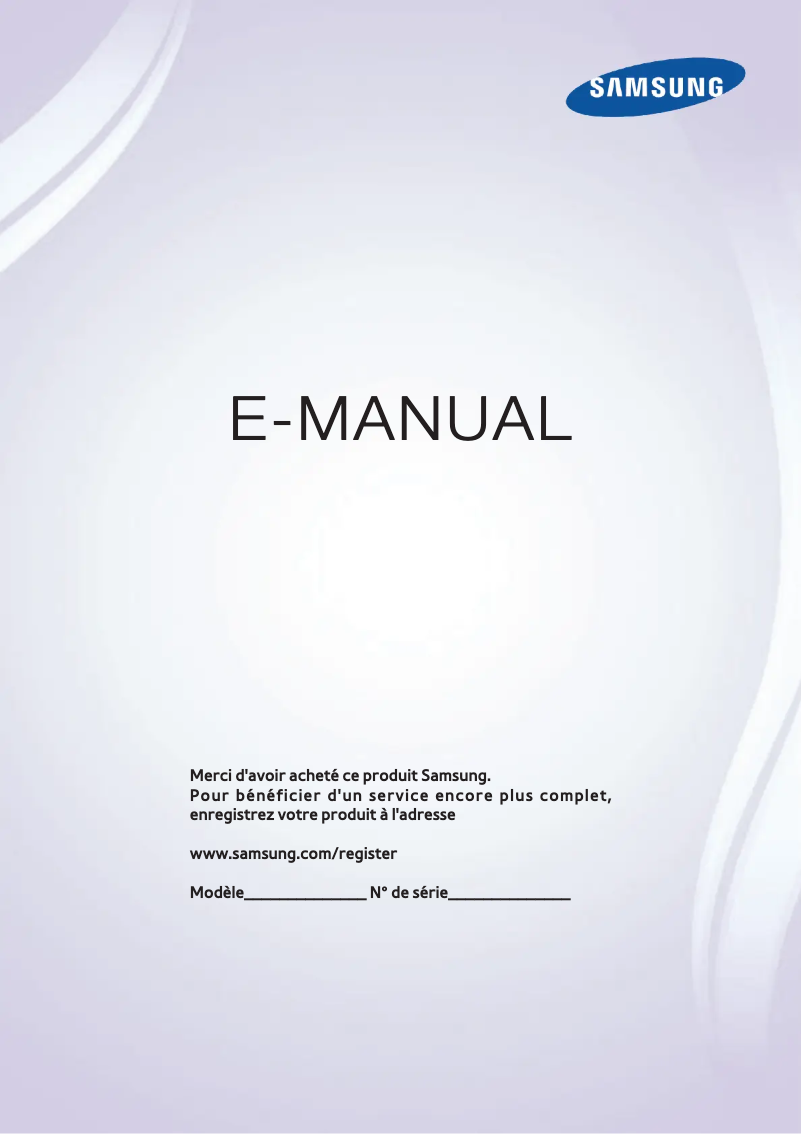 Page 1 de la notice Manuel utilisateur Samsung UE46F8000