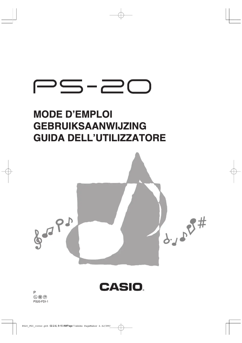Page n°1 - Manuel utilisateur Casio PS-20