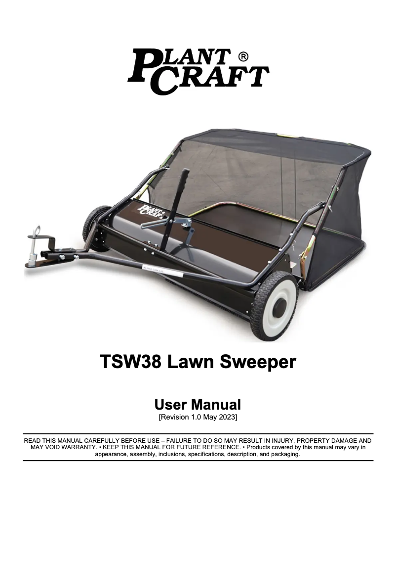 Page n°1 - Manuel utilisateur Plant Craft TSW38