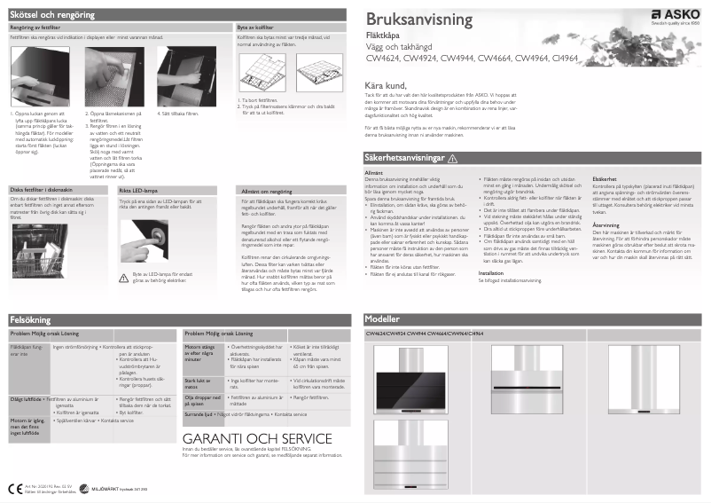 Page 1 de la notice Manuel utilisateur Asko CW4624