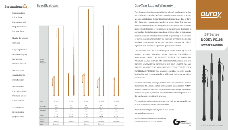 Page 1 de la notice Manuel utilisateur Auray BP-28CN