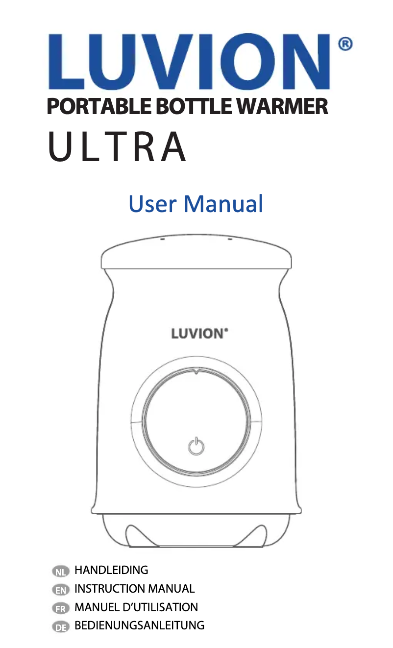Page 1 de la notice Manuel utilisateur Luvion Portable Bottle Warmer Ultra