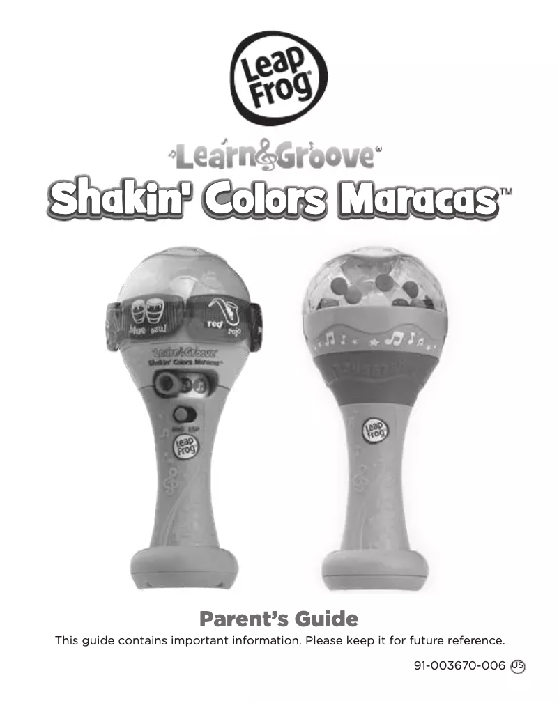 Page n°1 - Manuel utilisateur Leap Frog Shakin' Colors Maracas