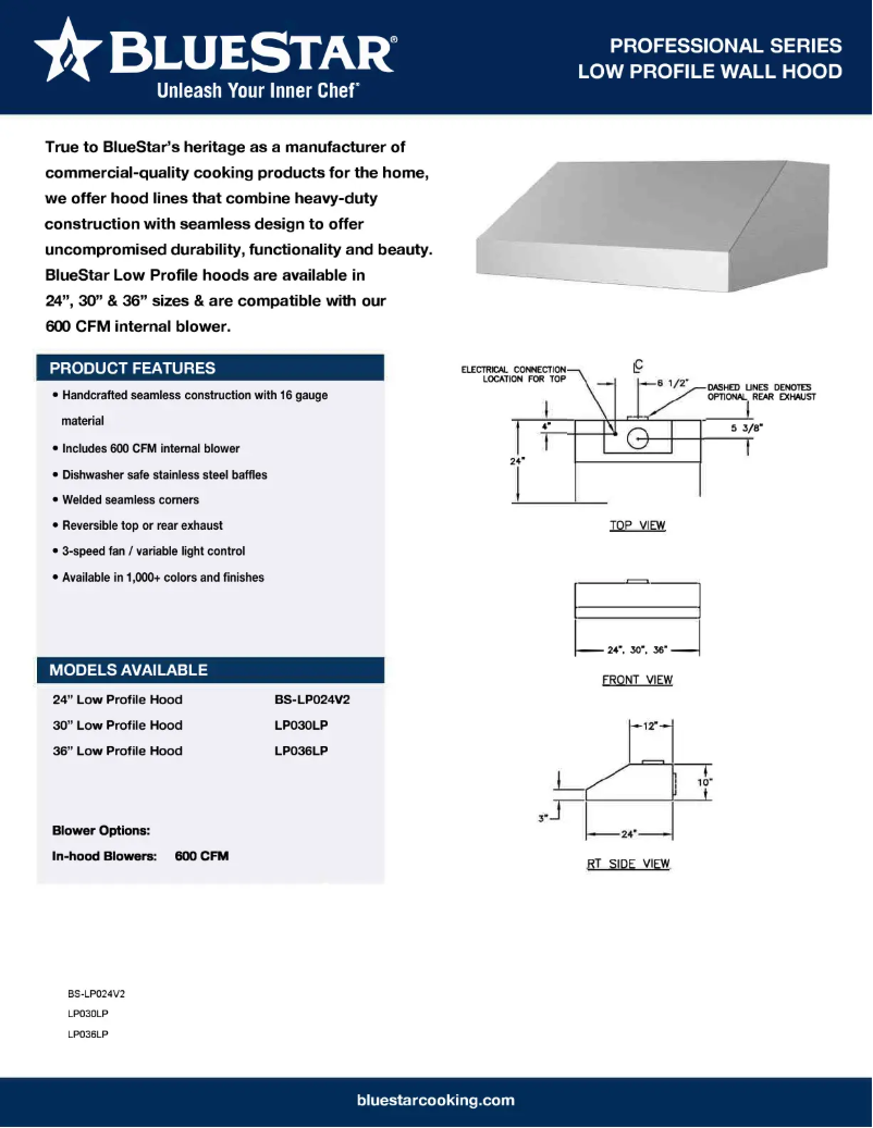 Page n°1 - Fiche technique BlueStar LP030LP