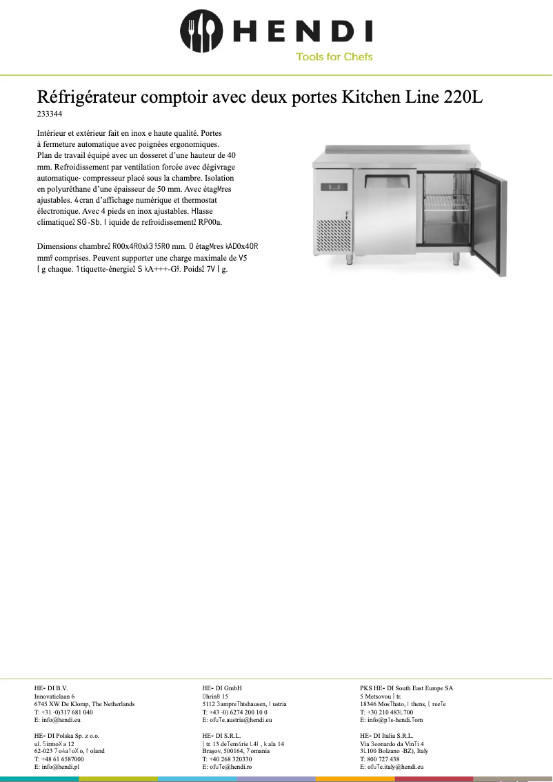 Page n°1 - Fiche technique Arktic 233344