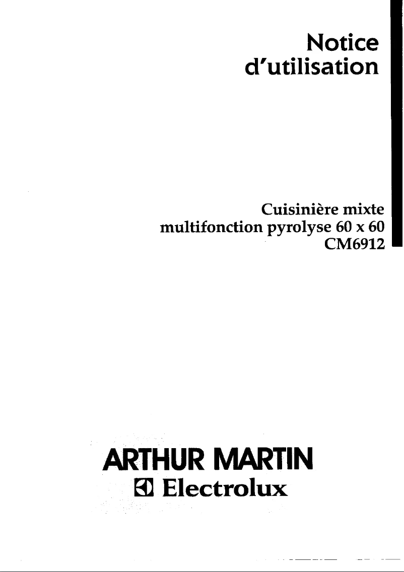 Page n°1 - Manuel utilisateur Arthur Martin-Electrolux CM6912N1