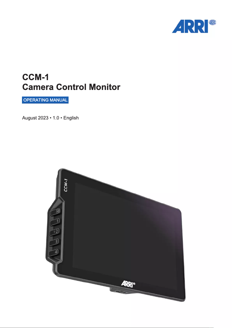 Page 1 de la notice Manuel utilisateur ARRI CCM-1
