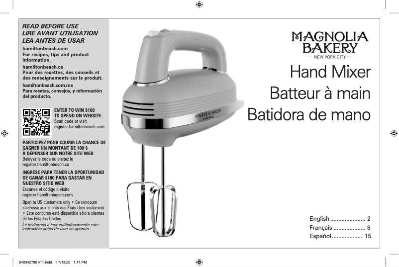 Image de la première page du manuel de l'appareil 62601