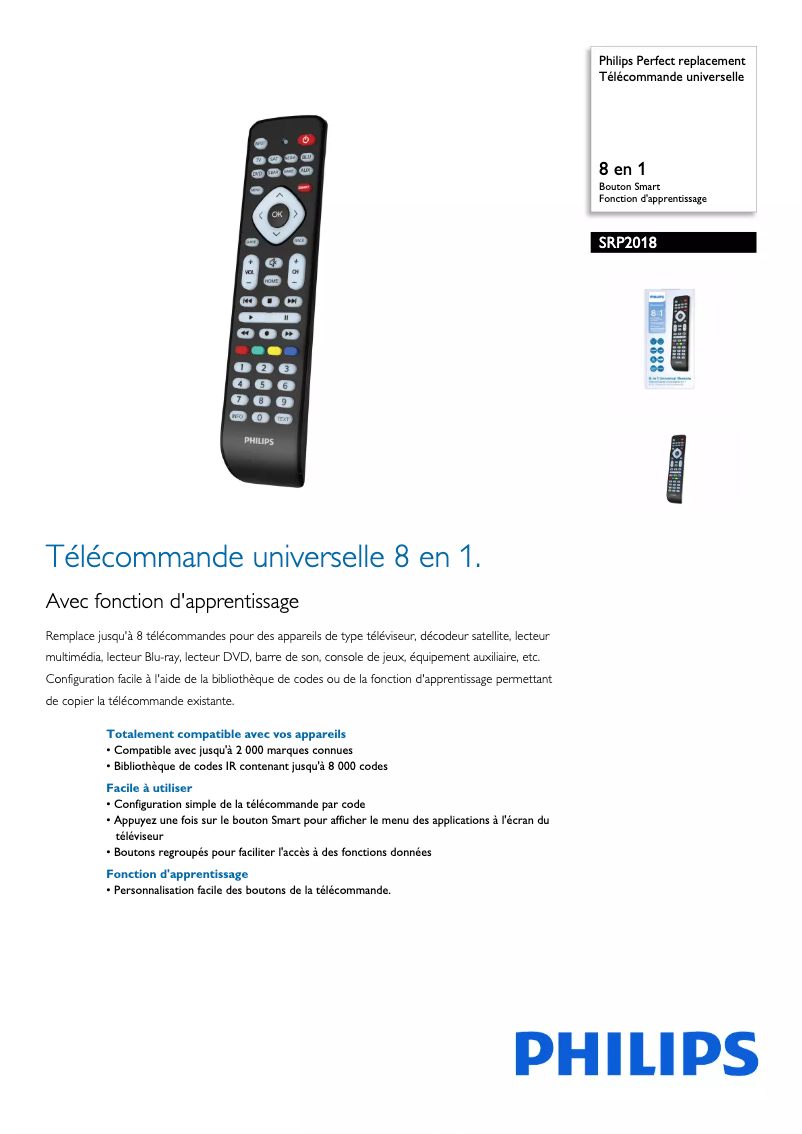 Image de la première page du manuel de l'appareil SRP2018