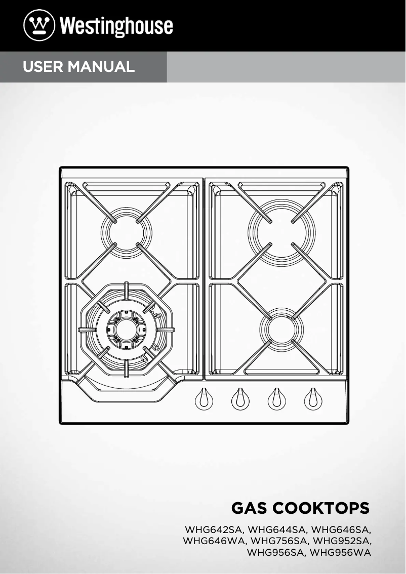 Page n°1 - Manuel utilisateur Westinghouse WHG956SA