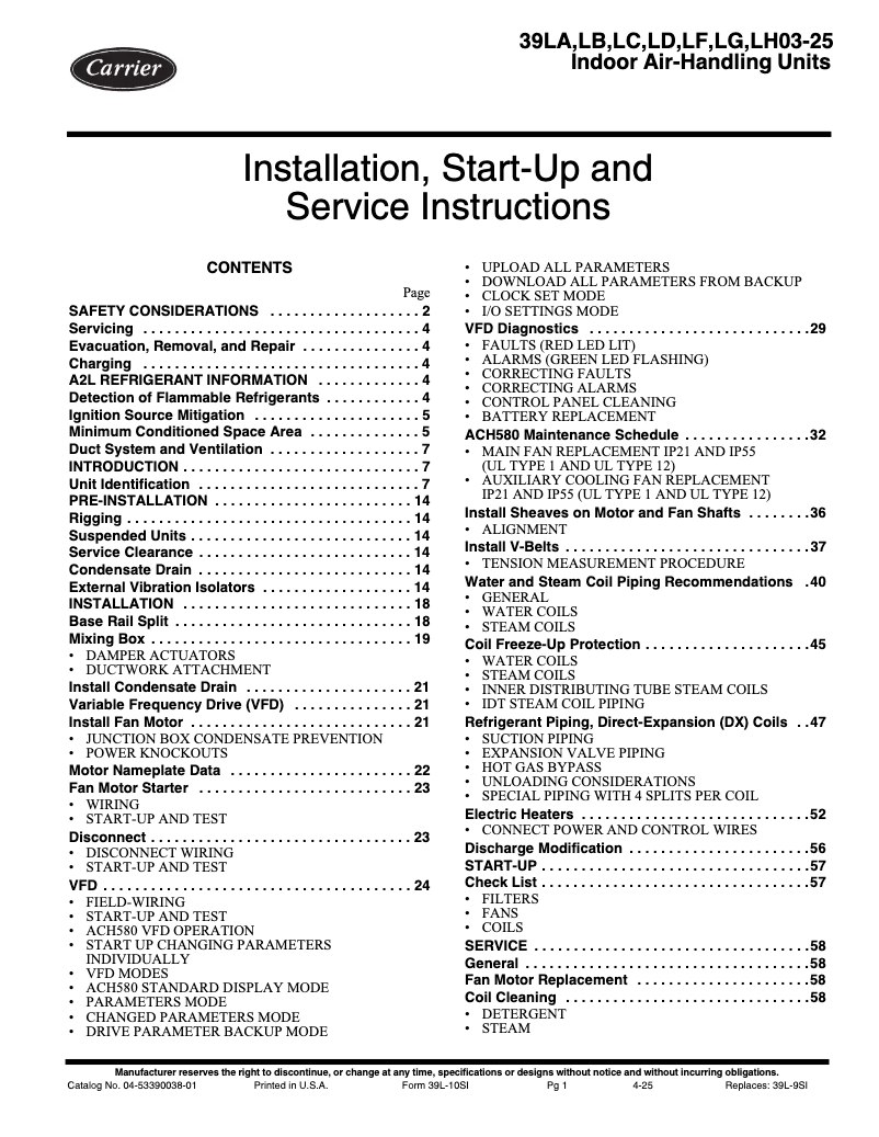 Image de la première page du manuel de l'appareil 39L