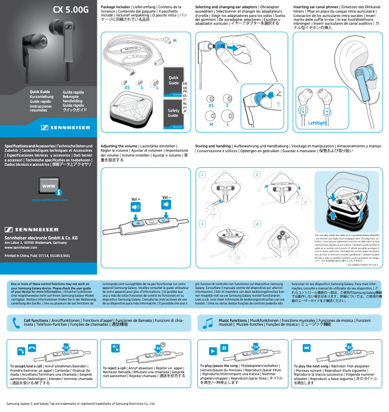 Imagen de la primera página del manual del dispositivo CX 5.00G
