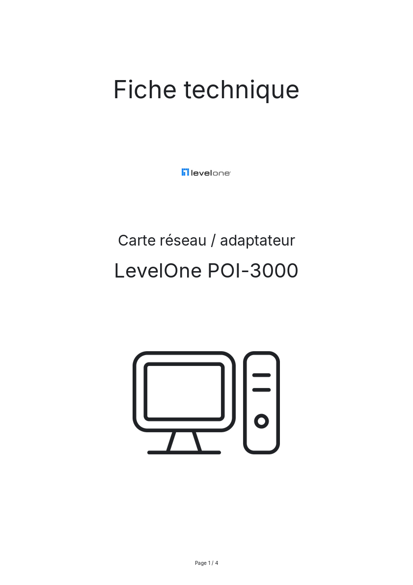 Page n°1 - Fiche technique LevelOne POI-3000