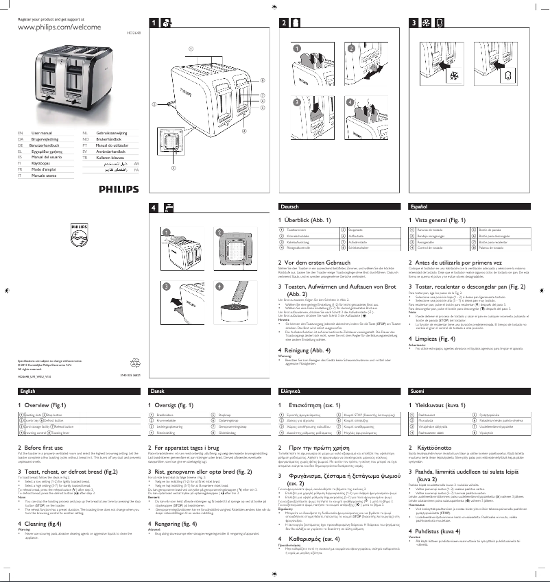 Page 1 de la notice Manuel utilisateur Philips HD2648
