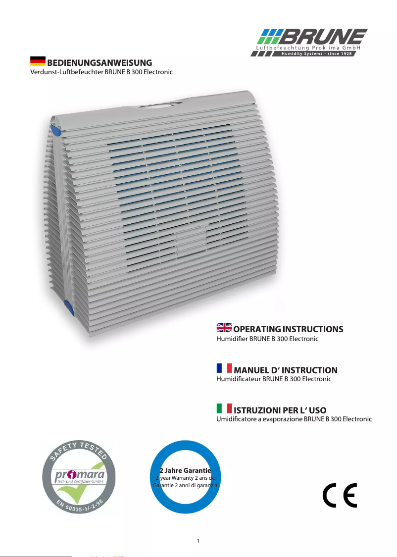 Page n°1 - Manuel utilisateur Brune B 300