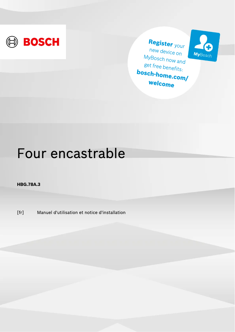 Page n°1 - Manuel utilisateur Bosch HBG378AB3