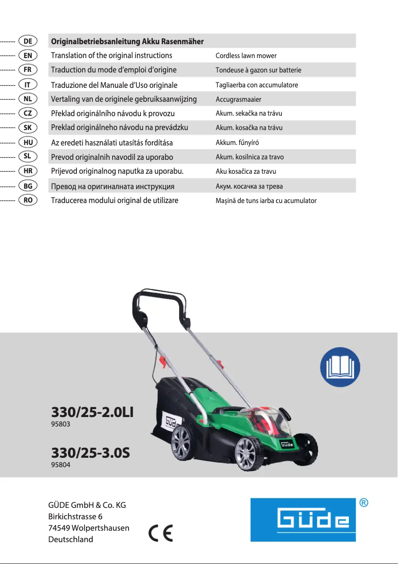 Page n°1 - Manuel utilisateur Güde 330/25-2.0 LI