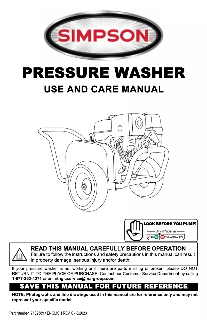 Page 1 de la notice Manuel utilisateur Simpson ALWB60825-S