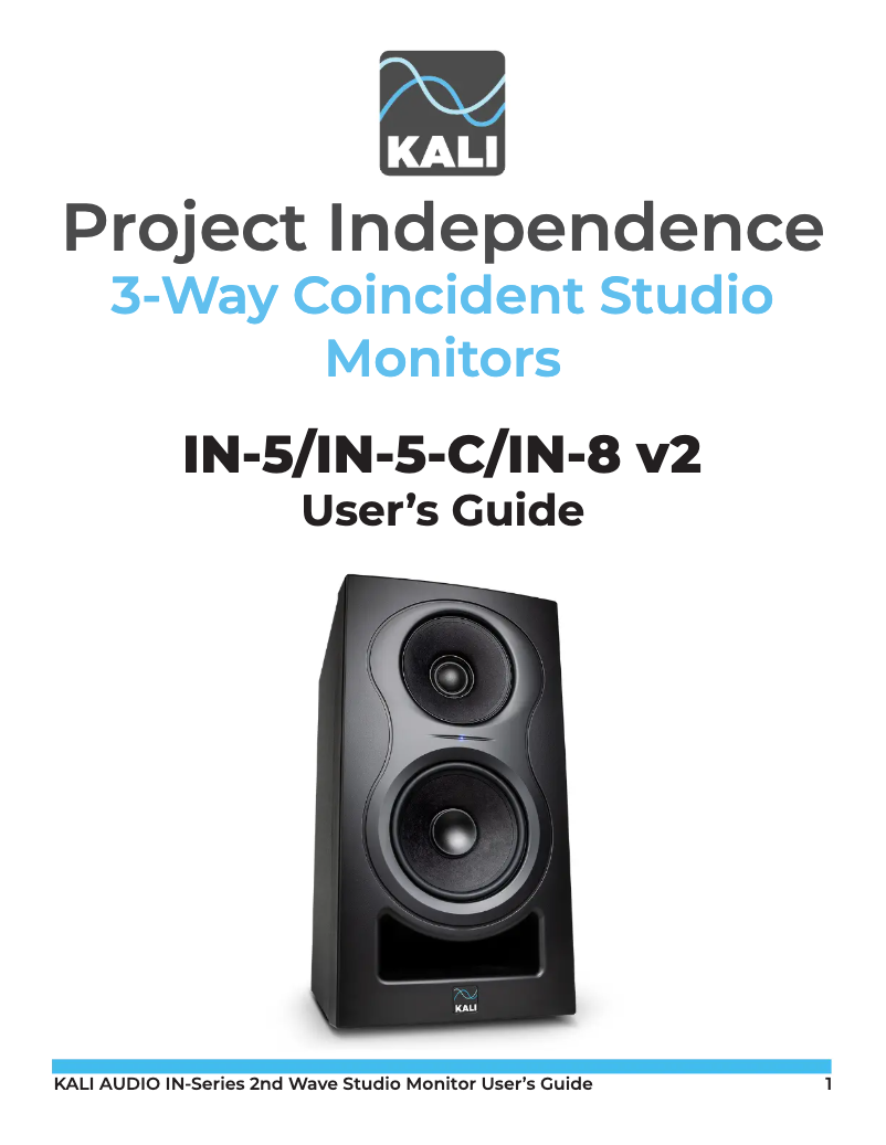 Page 1 de la notice Manuel utilisateur Kali Audio Independence IN-8 v2