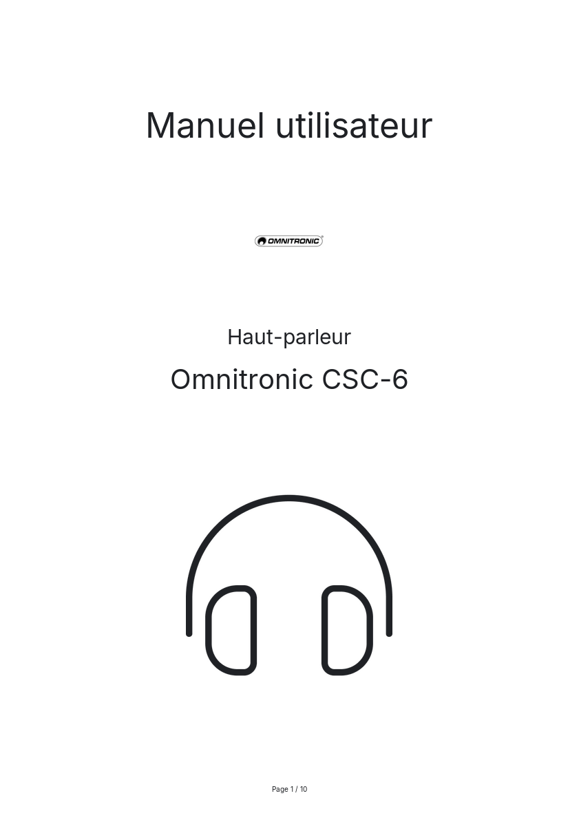 Image de la première page du manuel de l'appareil CSC-6