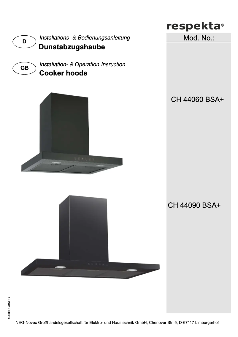 Image de la première page du manuel de l'appareil CH 44060 BSA+