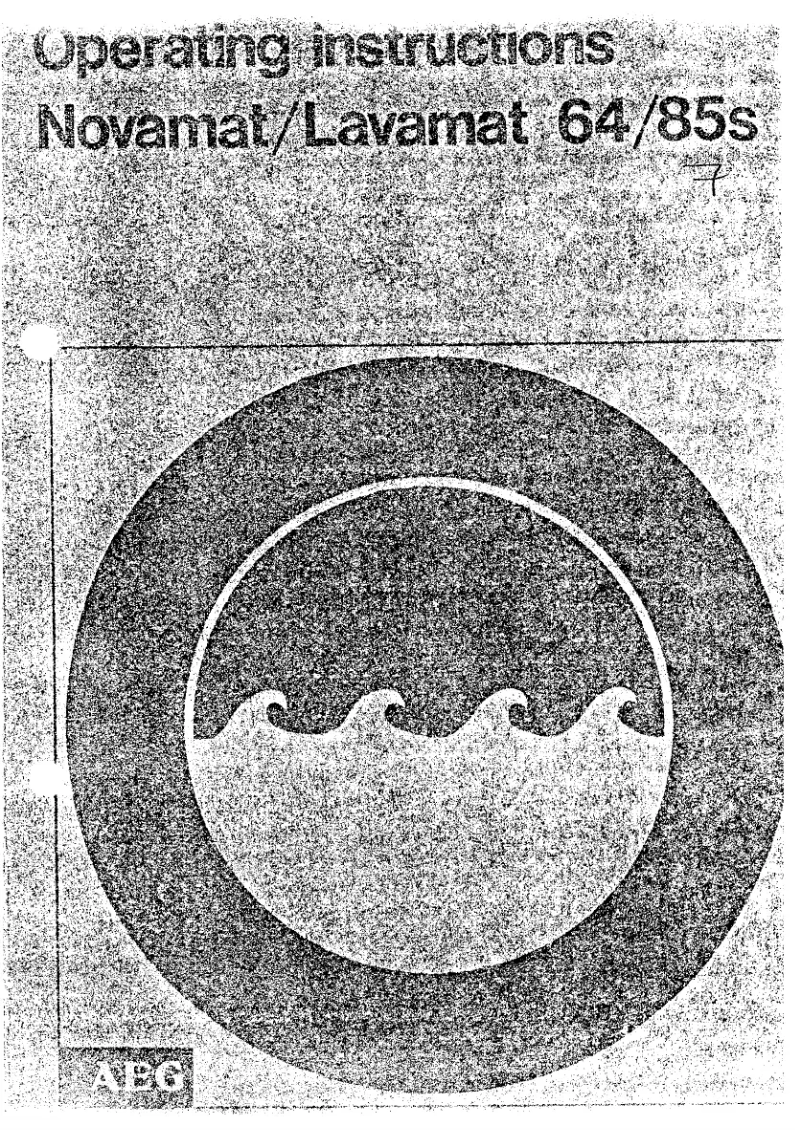 Page n°1 - Manuel utilisateur AEG Lavamat 85 S