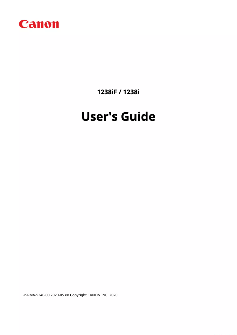 Page 1 de la notice Manuel utilisateur Canon i-Sensys X 1238iF