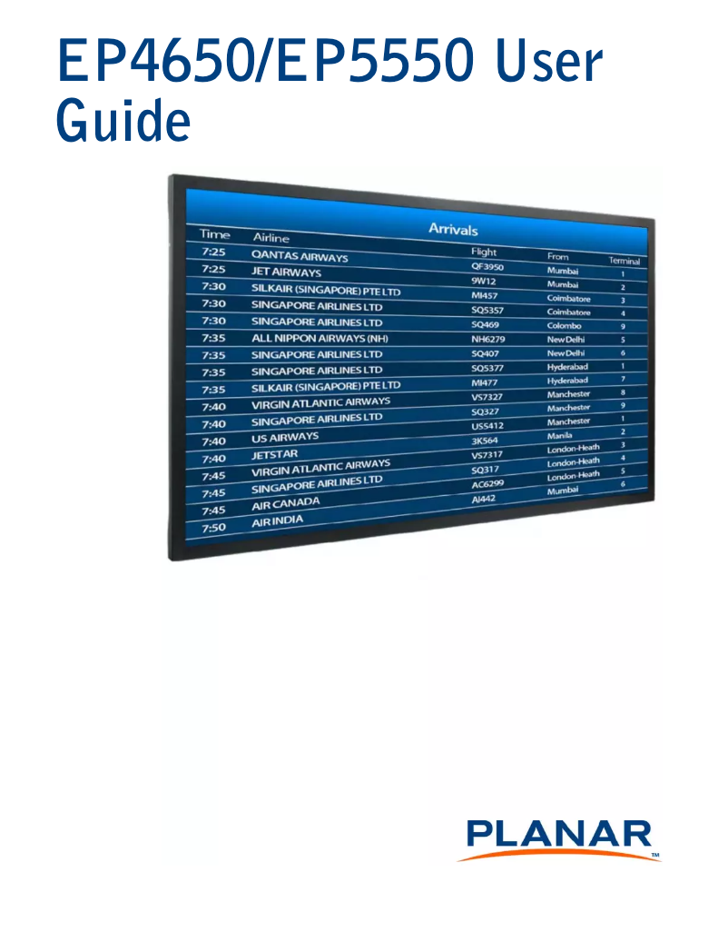 Page n°1 - Manuel utilisateur Planar EP4650