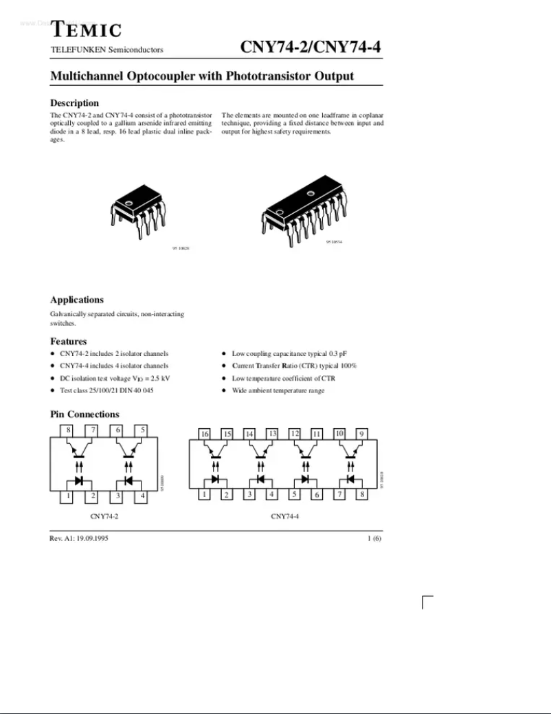 Page 1 de la notice Manuel utilisateur Velleman CNY74-4