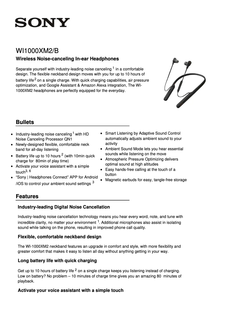 Página 1 del manual Manual de usuario Sony WF-1000XM2