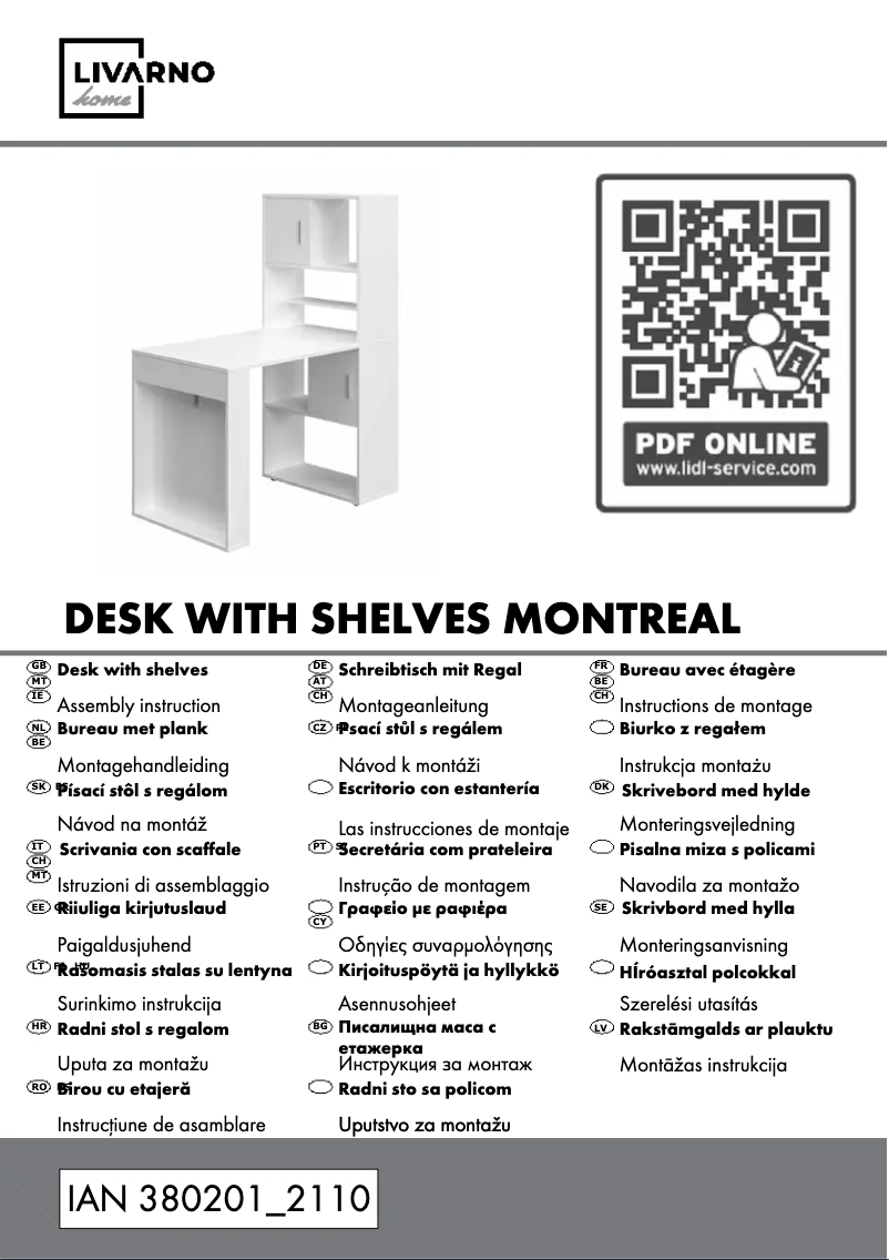 Page 1 de la notice Manuel utilisateur Livarno Lux IAN 380201