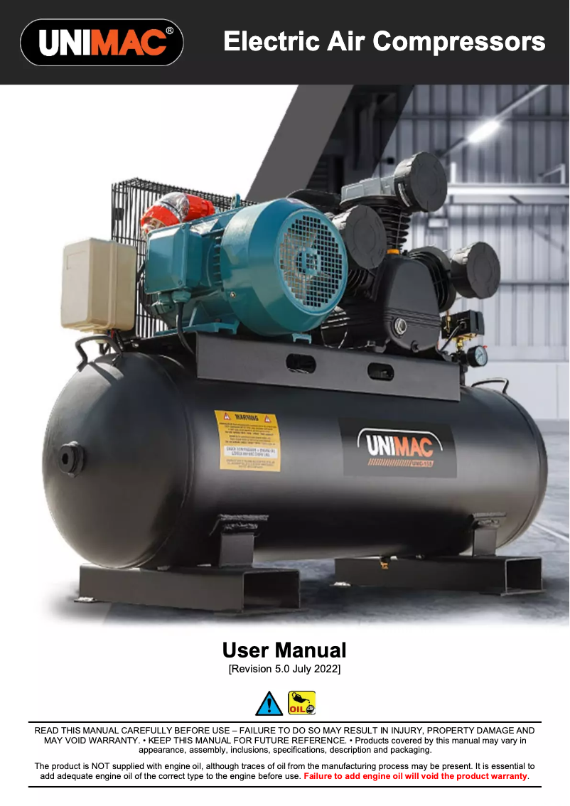 Page n°1 - Manuel utilisateur Unimac AIRELEUMCA15S