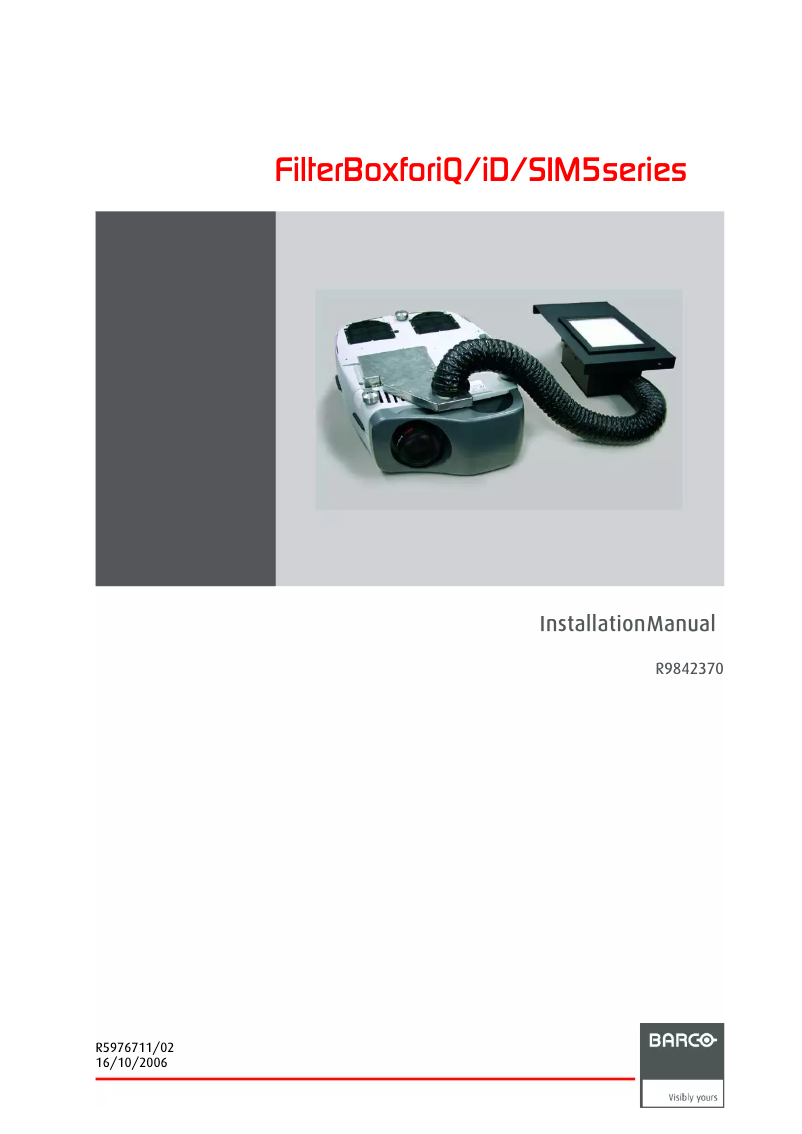 Page n°1 - Manuel utilisateur Barco R9842370