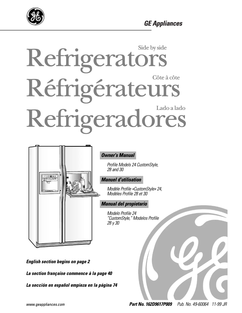 Page 1 de la notice Manuel d'utilisation et d'entretien GE Profile Performance TPX24PBDBB