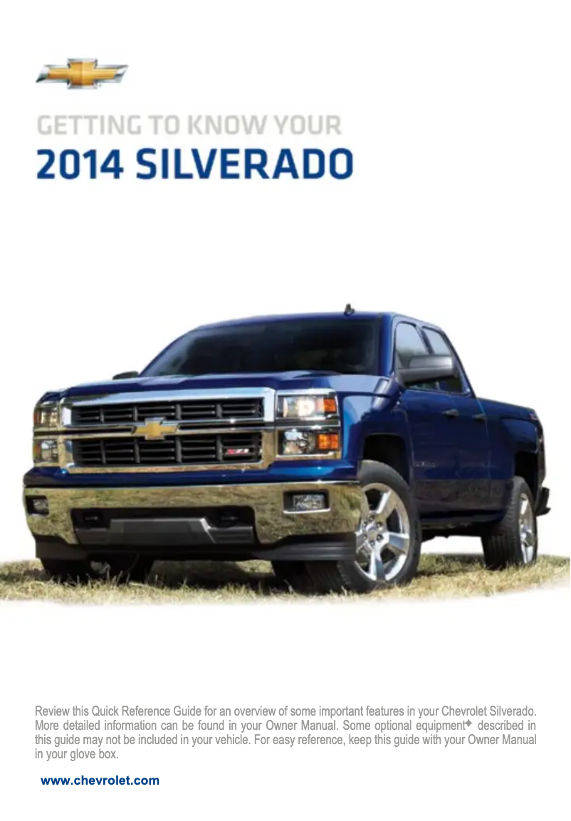Image de la première page du manuel de l'appareil Silverado 3500 HD (2014)