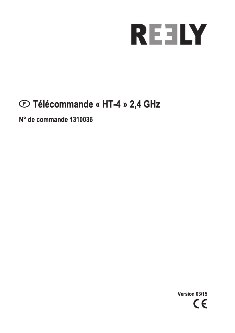 Page 1 de la notice Manuel utilisateur Reely HT-4