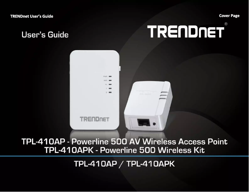 Page n°1 - Manuel utilisateur TRENDnet TPL-410APK