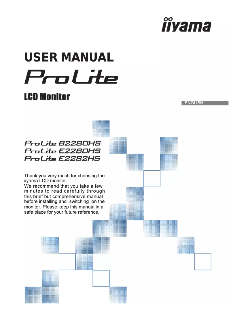 Page 1 de la notice Manuel utilisateur Iiyama ProLite E2282HS