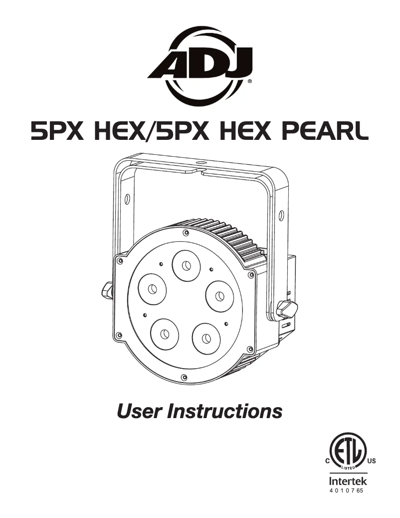 Page n°1 - Manuel utilisateur Adj 5PX HEX Pearl